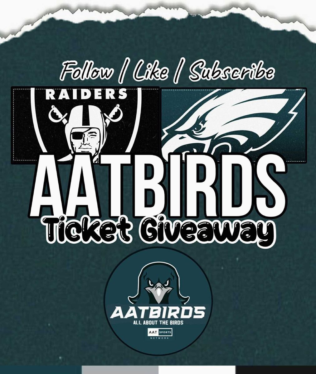 Who Wants to see our Super Bowl Champion Eagles LIVE in person?

AAT Sports Network and AATBirds are sending one lucky person and a guest to see the Birds play against the Las Vegas Raiders at the Linc in Philly on Sunday Dec 14th(Game Subject to Flex schedule)!

How To Enter: