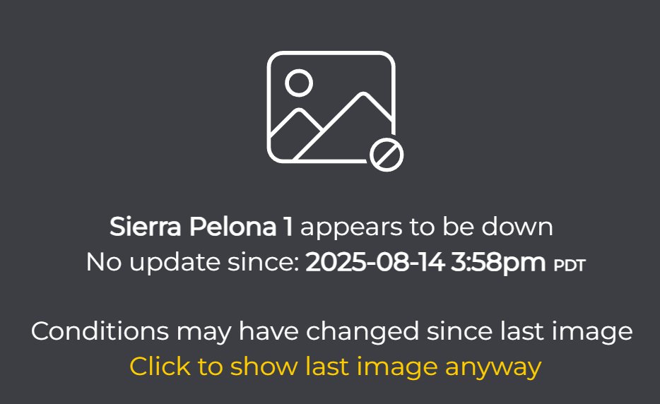 posted_news's tweet image. #hawkfire west of Palmdale mapped at 50 acres with evacuation zones. One of the cameras on Sierra Pelona went offline as footage from the other camera shows fire approaching to the watch tower compound.
cameras.alertcalifornia.org/?pos=34.5495_-…
fire.ca.gov/incidents/2025…