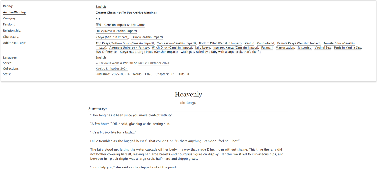 day 30: heavenly

femkaeluc once again, because i love them. but i also love futa femkae... so this fic is her debut ✨

archiveofourown.org/works/69238411

this is also a collab with #KaelucCostumeParty 💖

#kaeluc #kaeluckinktober2024