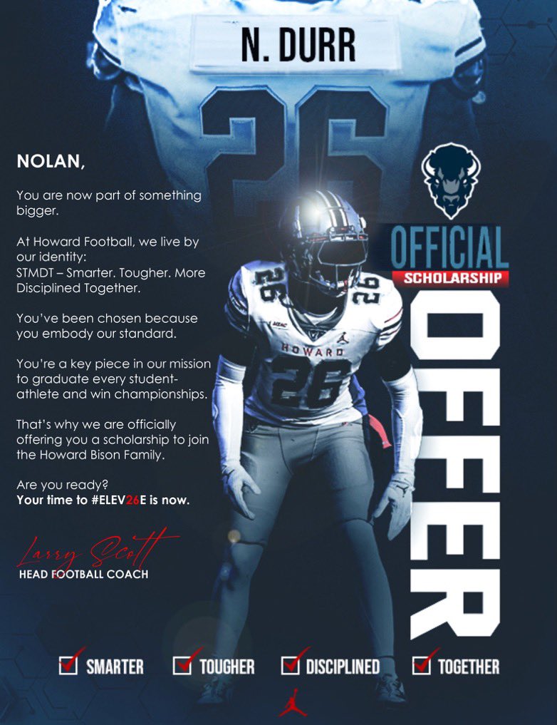 Thanks for the OFFICIAL SCHOLARSHIP OFFER! <a href="/HUBISONFOOTBALL/">HOWARD FOOTBALL</a> <a href="/CowsetteCoach/">Coach Cowsette</a>