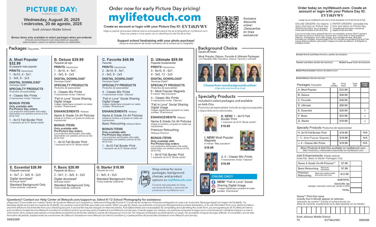 SJMSTigerPride's tweet photo. Picture day August 20th through math classes! Check out the flyer for picture id codes and more information! https://t.co/30YdDxoTQE