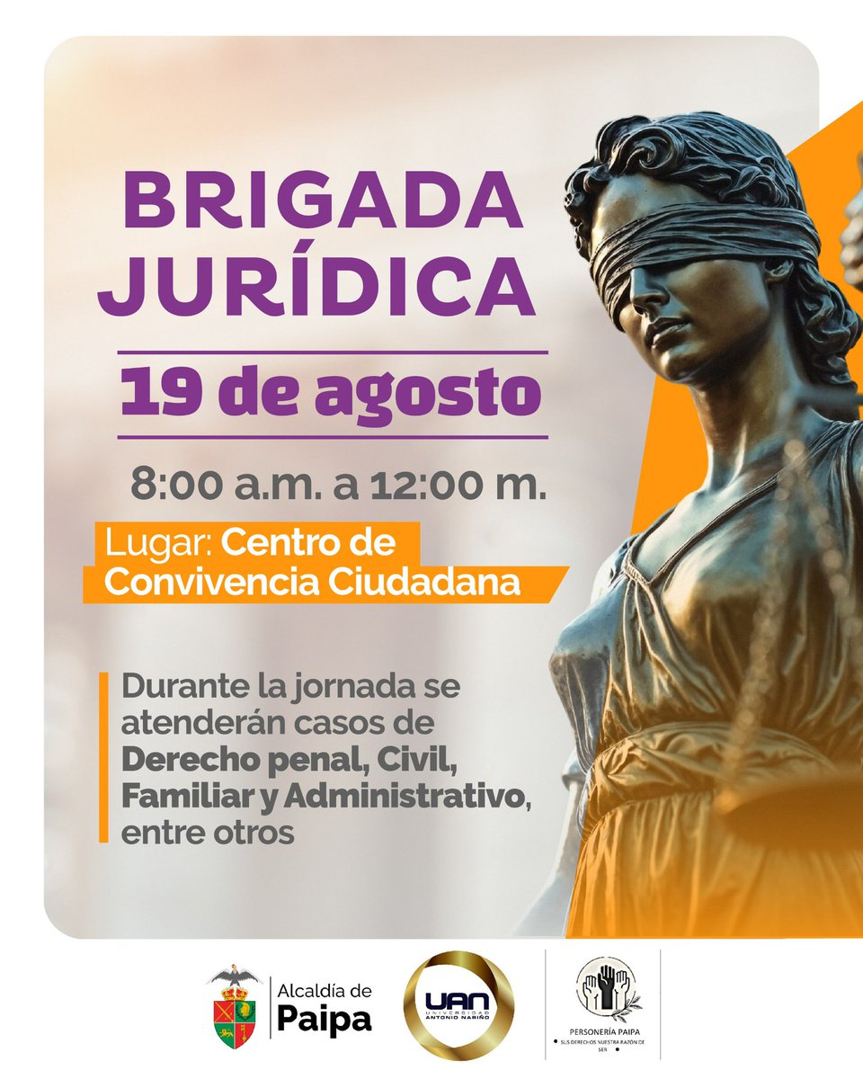 ¡Llegó tu oportunidad de solucionar tus conflictos de manera pacífica y gratuita! 🫂🫱🏻‍🫲🏼

Te invitamos a esta Jornada de Conciliación y Asesoría Jurídica, un espacio para que las partes dialoguen y lleguen a acuerdos con la ayuda de un tercero neutral y busquen soluciones a