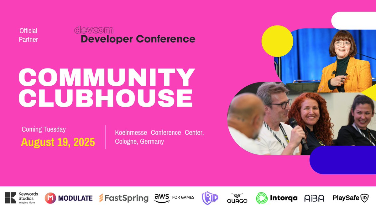 AWSGameTech's tweet image. 🎮 Join us at Community Clubhouse during @devcom_global (Aug 19)!

&quot;Beyond the Code: Human Touch in AI-Drive Game Design&quot; &amp;amp; &quot;Telemetry-Driven Dev: Building feedback loops for live games&quot;

🎟️ devcom pass required. Info: go.aws/3HC2fIH

#AWSforGames #GameDev #ddc2025