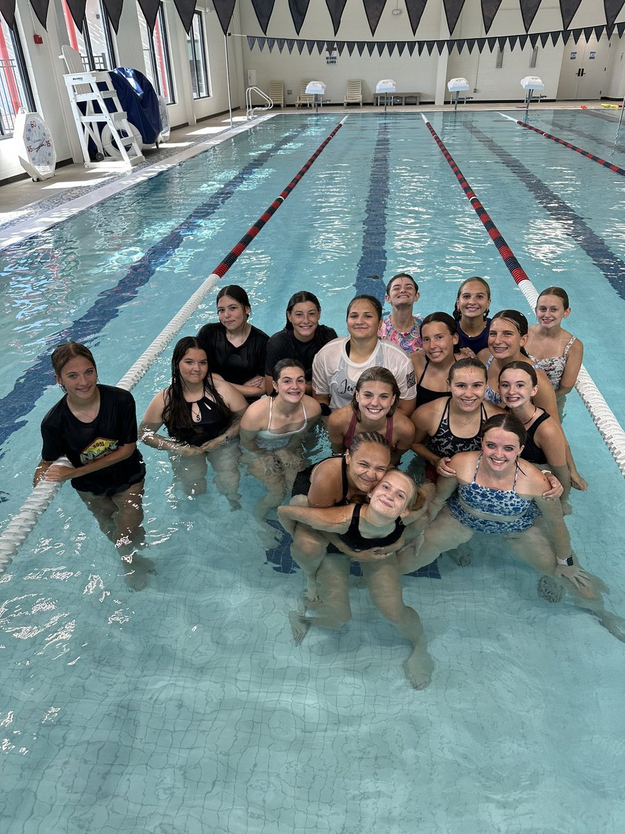 RCHSCoachK's tweet photo. The Lady Lions Soccer team had a great day at the Love Community Center and enjoyed a cross training workout in the pool! Afterward we played board games and devoured some pizza thanks to Dyer &amp; Associates Insurance Agency! 

First kickoff of the season is in T-minus 4 days! ⚽️🦁 https://t.co/GLYtQc8F4u