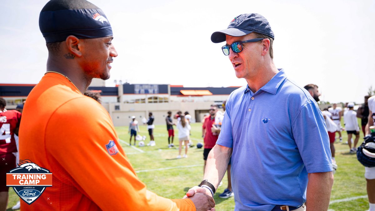 Broncos's tweet photo. 1️⃣8️⃣ stopped by #BroncosCamp today! https://t.co/NPjbZojBsT