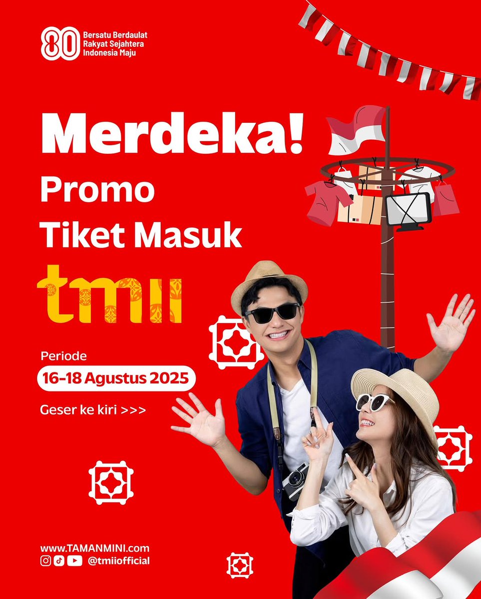 katalogpromosi's tweet image. 😱 Masuk TMII cuma Rp17.000?! 
Beneran… dan GRATIS kalau namamu ada “Agus” 🎉

Cek semua promonya di sini 👉 katalogpromosi.com/promo-tmii-mer…
#PromoMerdeka #TMII #LiburanHemat