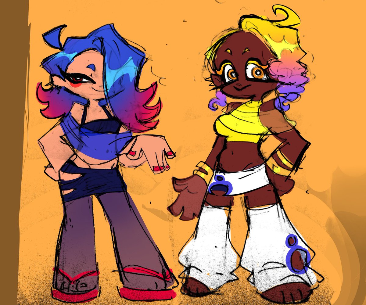 DAY 85!! Frye (and shiver too ig) in the style of panty and stocking by <a href="/sillymxowmeow/">mya🌈</a> !!