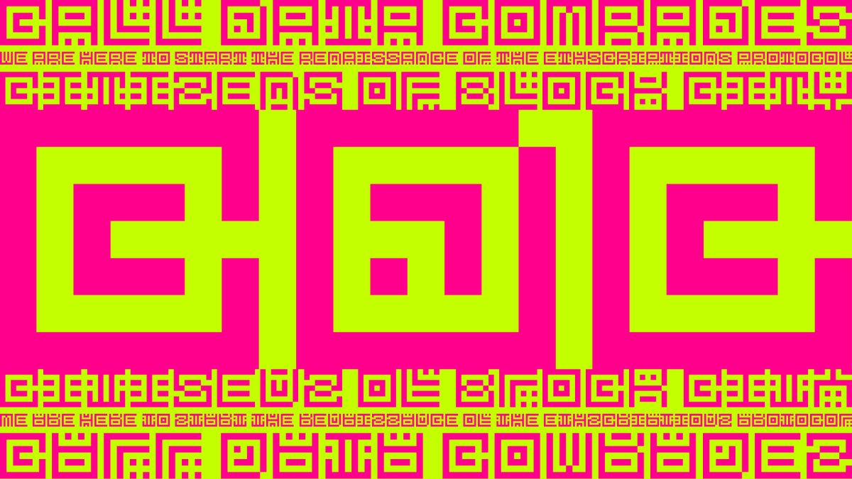 celestialprod's tweet photo. CALL DATA COMRADES 🫡
WE ARE HERE TO START THE RENAISSANCE OF THE ETHSCRIPTIONS PROTOCOL 🤝
CITIZENS OF BLOCK CITY
CDC
@nomorelabs @NoMoreLabsSales
#WeekOfTypography https://t.co/TCQHwjsiDf