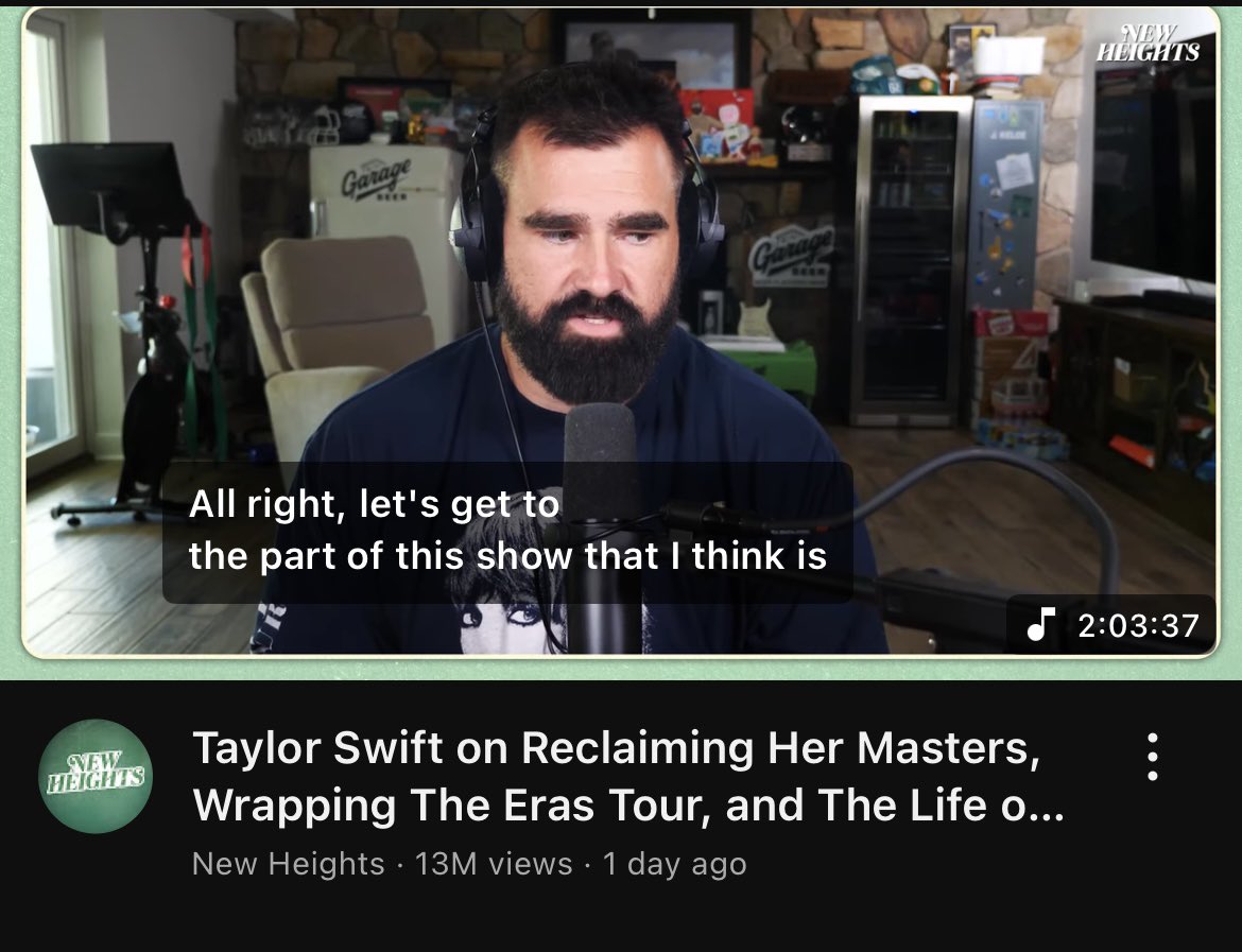 elliskayla11's tweet photo. Who’s gonna tell @JasonKelce they’re at 13mil views in 24 hours? 👀🥹❤️‍🔥 https://t.co/monAz7j6jc