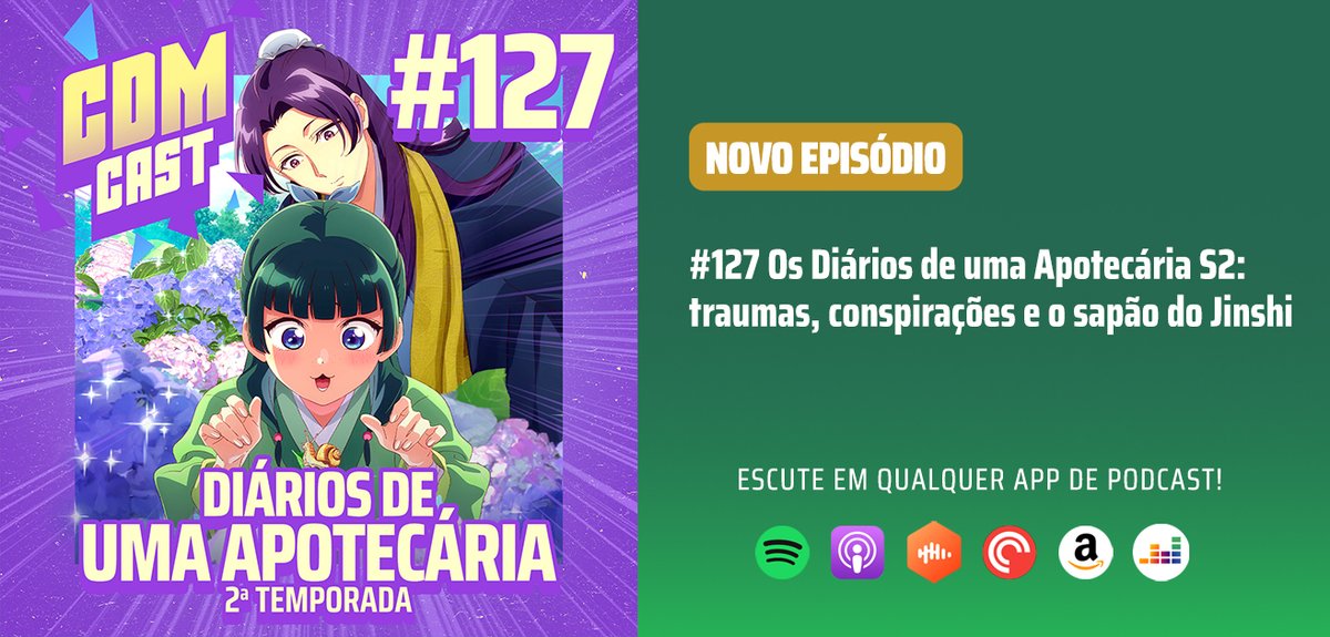 🎙️NO AR!
As investigações de Maomao continuam e nossos shipps também! Apotecária Season 2 no CDM Cast!!

🟢OUÇA JÁ: bit.ly/4oBVWFJ