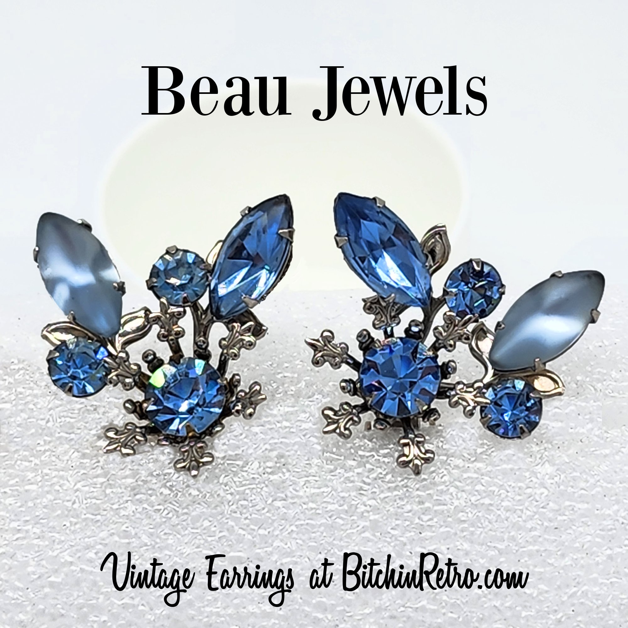 ★VINTAGE HOLLYWOOD★ All Crystal Color Earcuff_VH23N1EA104B Art Deco Vintage Hollywood Crystal Earrings by Sweet Romance