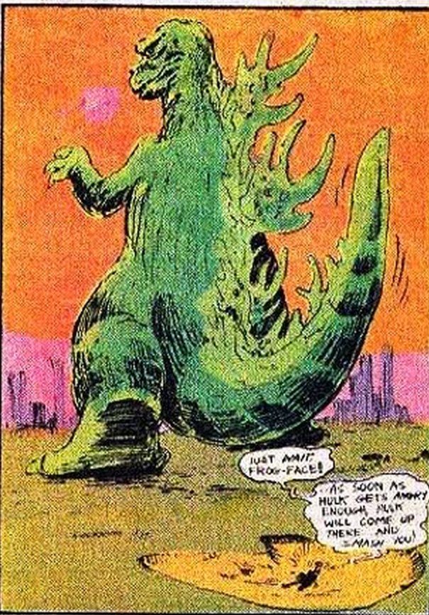 MemeZilla11's tweet photo. Take note of how Godzilla stomps over and ignores Hulk in their first official crossover which is actually a clever reference to how Marvel treats the Hulk in all of his modern day appearances. #CouldNeverBeMyGoat #TheIncrediblyWashedHulk
#CornerThree https://t.co/t2FP18Djzf