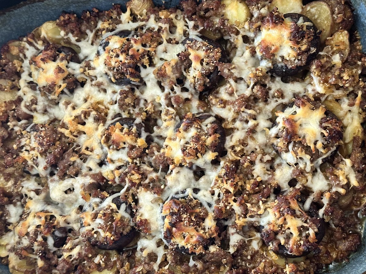 Stuffed mushroom casserole