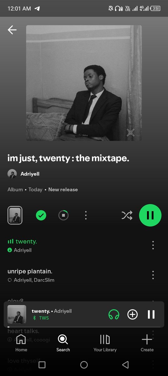 a_driyell's tweet photo. My debut mixtape "I'm just twenty" is out . All tracks were produced , Mixed and masterd by me. I made this tape cuz I felt stuck and this is my way of coping with getting older. 

Out everywhere!!
https://t.co/89oIlVSzXI https://t.co/g9absjwBLY