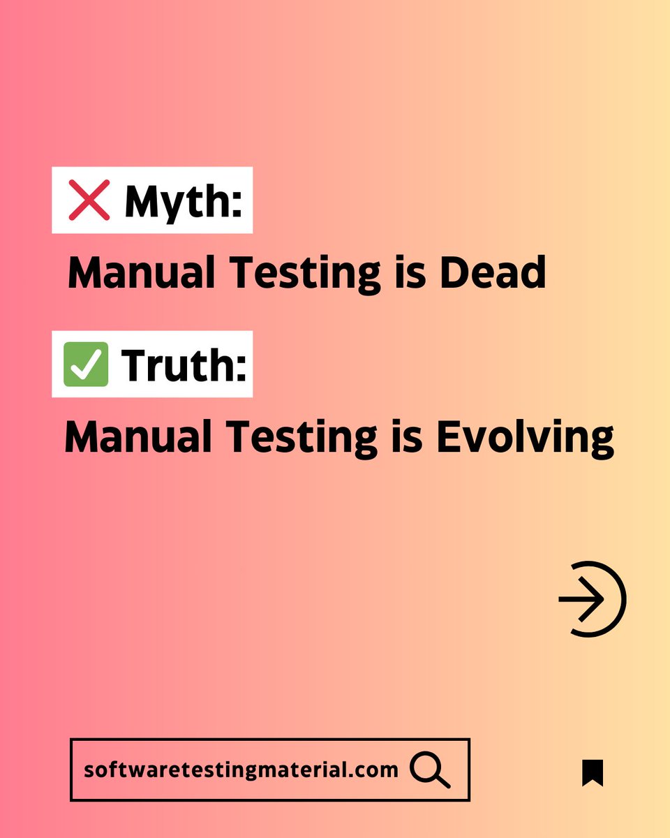 STMWebsite's tweet image. People say ‘Manual Testing is dead.’ Nope—it’s evolving.
Automation saves time, but only humans can test empathy, UX, and real-world scenarios.
#ManualTesting #AutomationTesting #QALife #TestingMindset