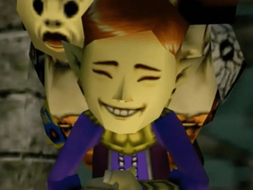 You look like the Happy Mask Saleman's evil twin sister.