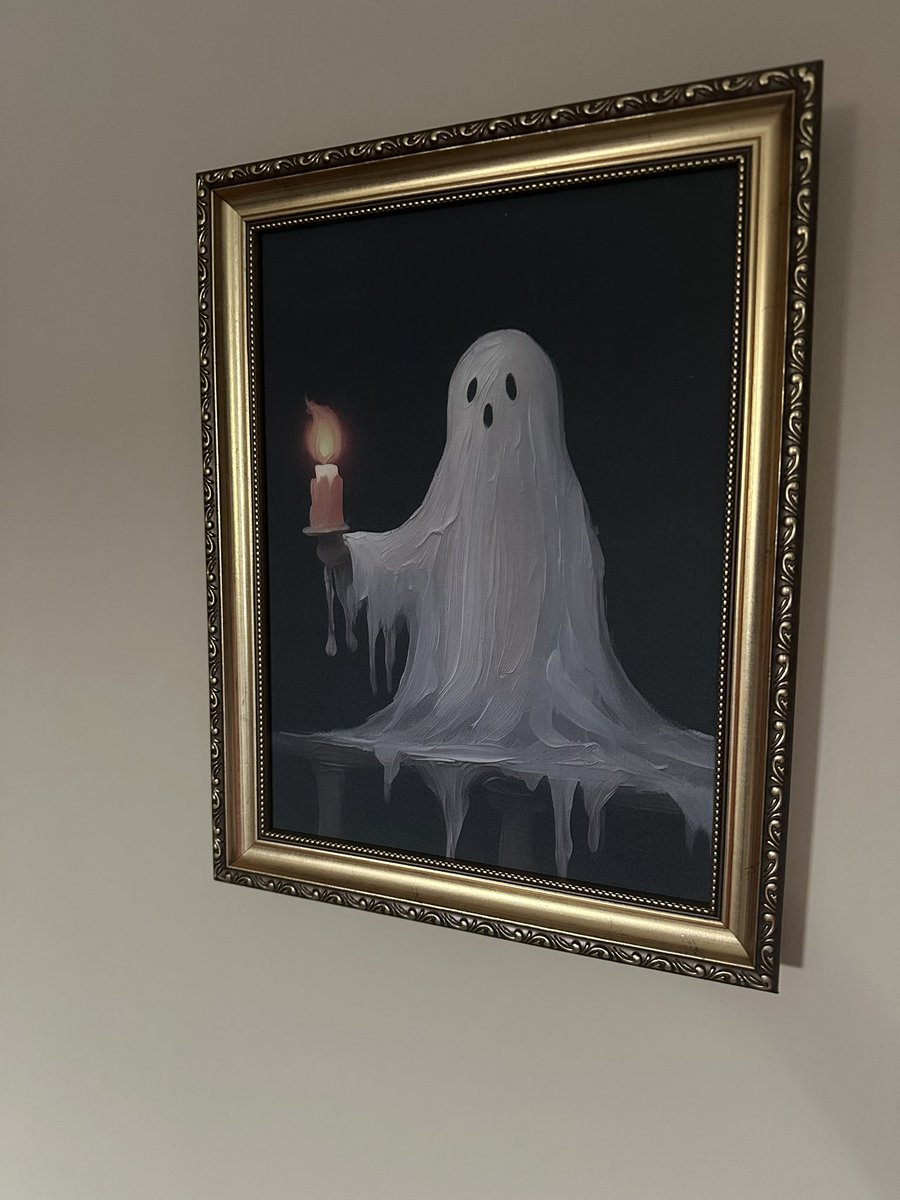 There was a picture hanging in our bedroom that had 1990’s decor vibes and I have been wanting to replace it. I found this today, and now I have until Nov 1 to find something better or L. L. Ghoul J. is staying. 😂 👻👻👻