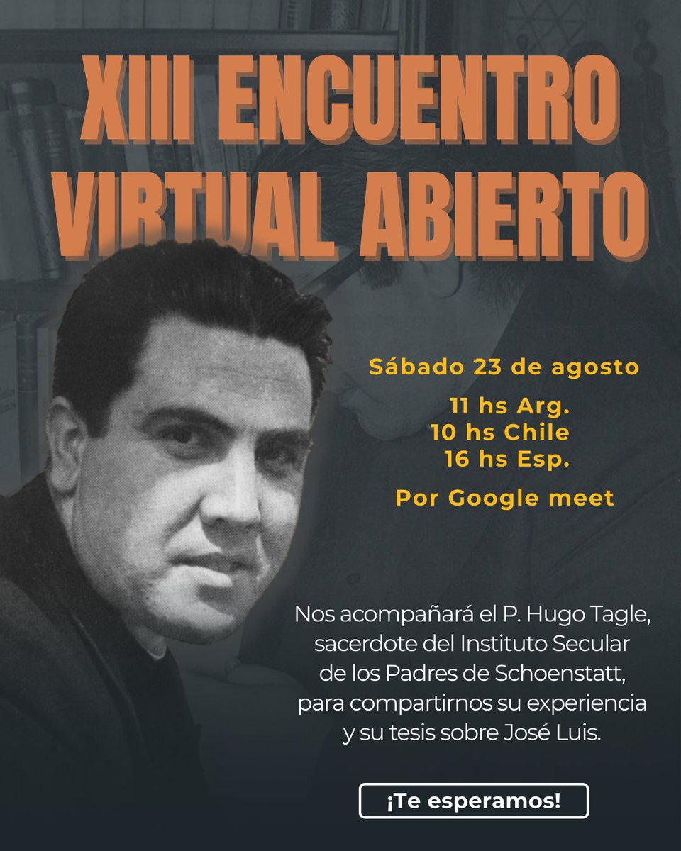 Los invitamos a un nuevo encuentro virtual abierto para recordar y compartir la vida y obra de José Luis Martín Descalzo.
📌 Te dejamos el link para que puedas inscribirte forms.gle/jarxV5UPHAok3Q…