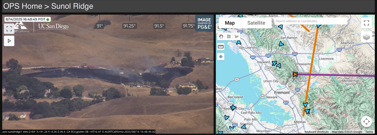 calfireSCU's tweet image. #HubbardFire [update] at Turner Ln X Little Valley Rd in Sunol (Alameda County) is 3 acres with forward progress stopped. 
All aircraft and ground resources still enroute have been cancelled with the exception of 2 engines and 2 handcrews.
@AlamedaCoFire
@ALERTCalifornia