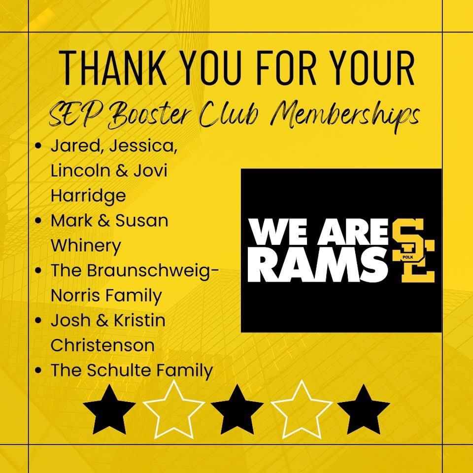 Thank you for supporting our SEP student athletes and the Boosters!

Not a member yet? Join: https://seprams.com/memberships/ 