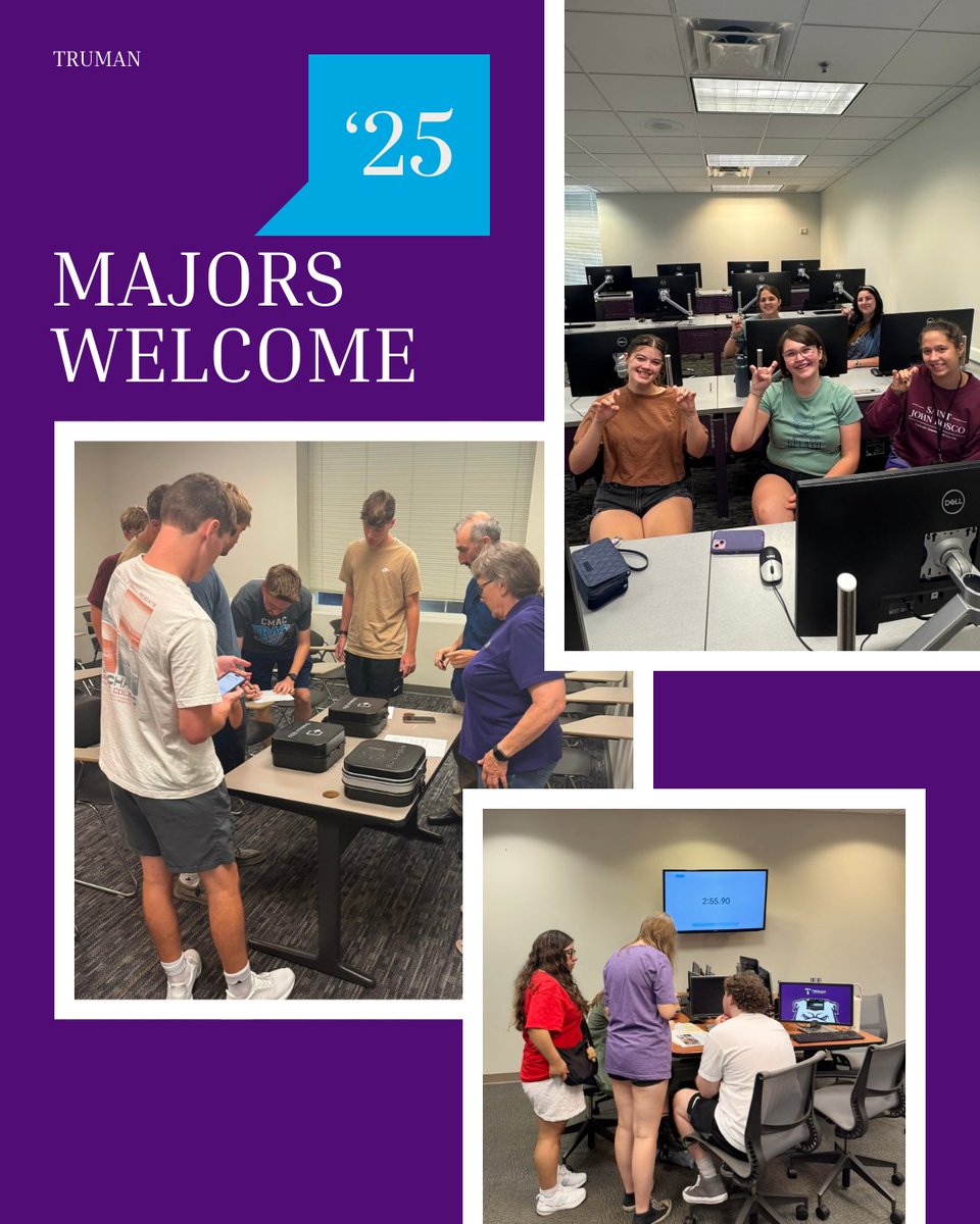TrumanBusiness's tweet photo. We had an amazing time welcoming our newest Business, Economics, and Accounting majors to the Bulldog family today at Majors Welcome!  Last photo is of those who “escaped” the fastest. https://t.co/Oe2AzejlNR