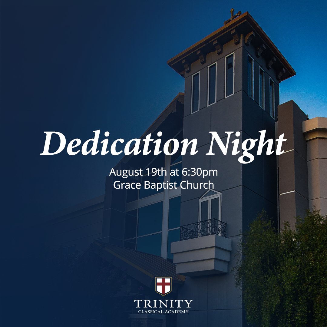 Join us for Dedication Night as we gather to commit the new school year to the Lord through prayer, reflection, and celebrating Trinity’s mission. We’re excited for all the Lord will do in and through our community this year!
