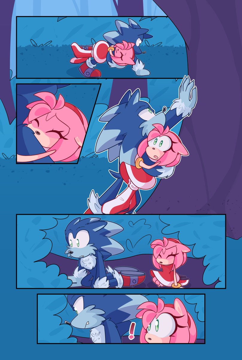 Emerald_Kora's tweet image. Sonamy comic - &quot;MY BOY&quot; Chapter 4 (8/?)  like it!  🩵   

A bit of action 👀

#Sonamy #SonicUnleashed