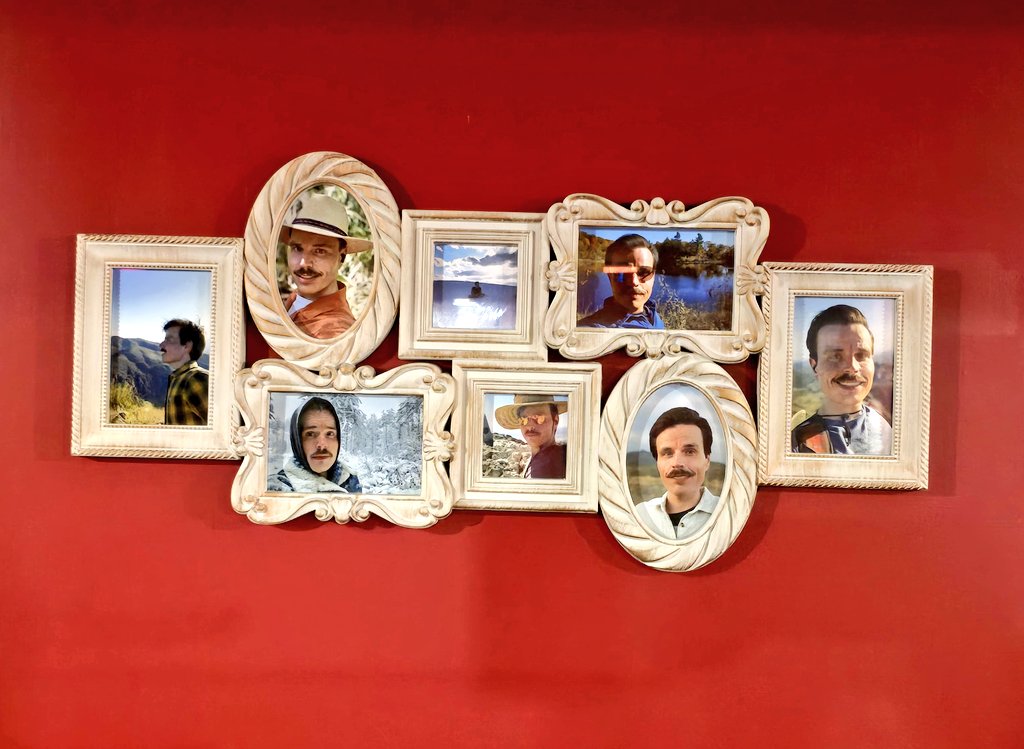 As a housewarming present I gave my friends a photo frame filled with pictures of me