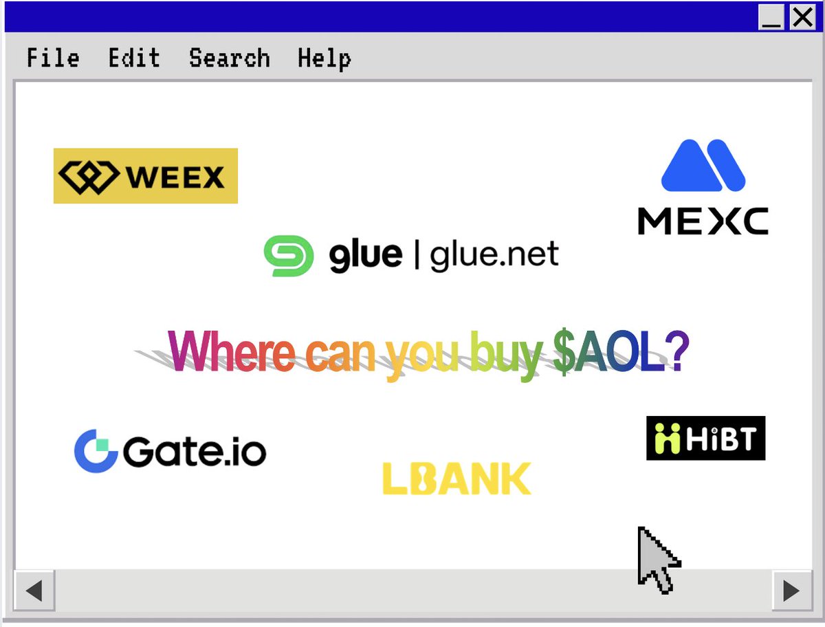 For anyone wondering where you can buy $AOL (outside of Jupiter/Raydium), you can find all the places we're listed here!

We're *totally not biased*, but <a href="/cryptogle/">ogle | glue.net</a>'s <a href="/GlueNet/">Glue</a> might be the most online way to trade. 🇺🇸

CA: 2oQNkePakuPbHzrVVkQ875WHeewLHCd2cAwfwiLQbonk