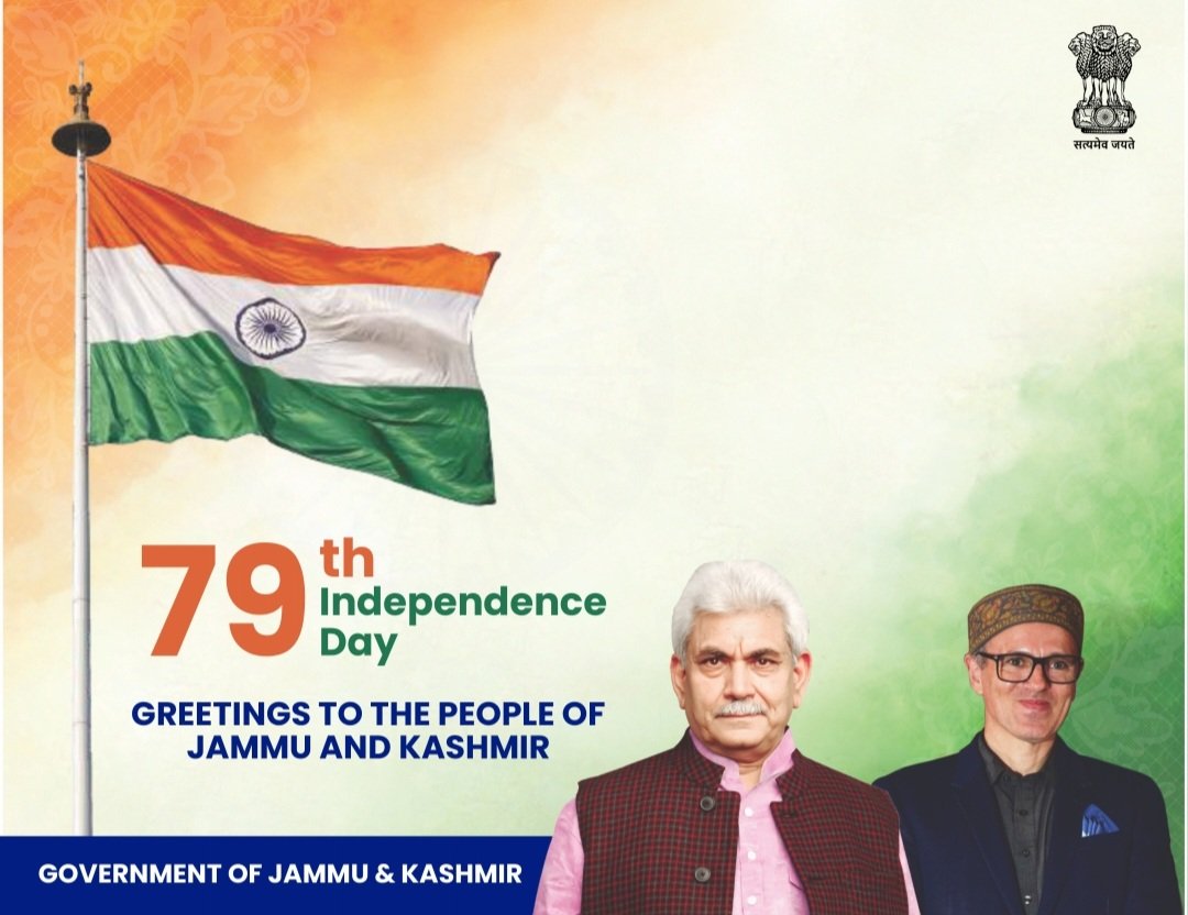 79th Independence Day 
Greetings to the people of Jammu &amp;Kashmir