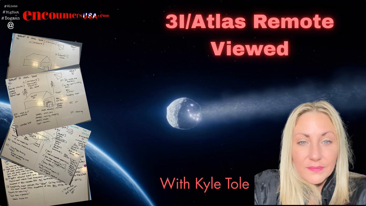 Heinessight's tweet photo. 3I/Atlas is in the solar system and moving fast. In order to see what it is up to and what its effects will be, I went to remote viewer Kyle Tole. This is what I found out about what big changes are coming in the future.

#3IATLAS  #remoteviewing  #remoteviewer #UFOs 

https://t.co/PEFF535KOE