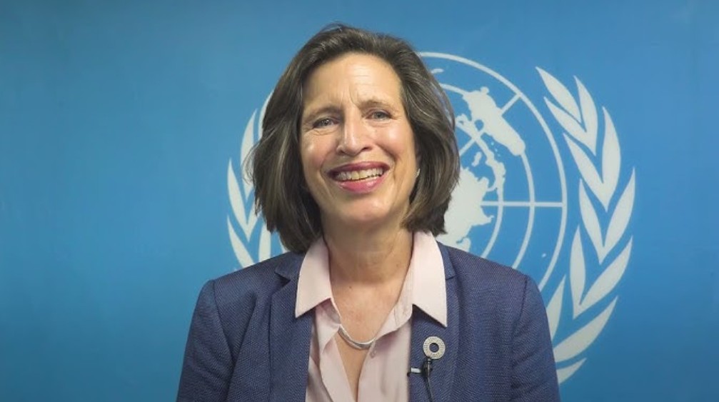 PeterDClack's tweet photo. The evil face behind the dark art of lying &amp; disinformation, UN propagandist Melissa Fleming. Five years ago Fleming boasted 'We own the science',  a climate swindle wrecking every western economy. Fleming is also the voice behind the flood of refugees destroying modern society. https://t.co/aLpOVfwPM3
