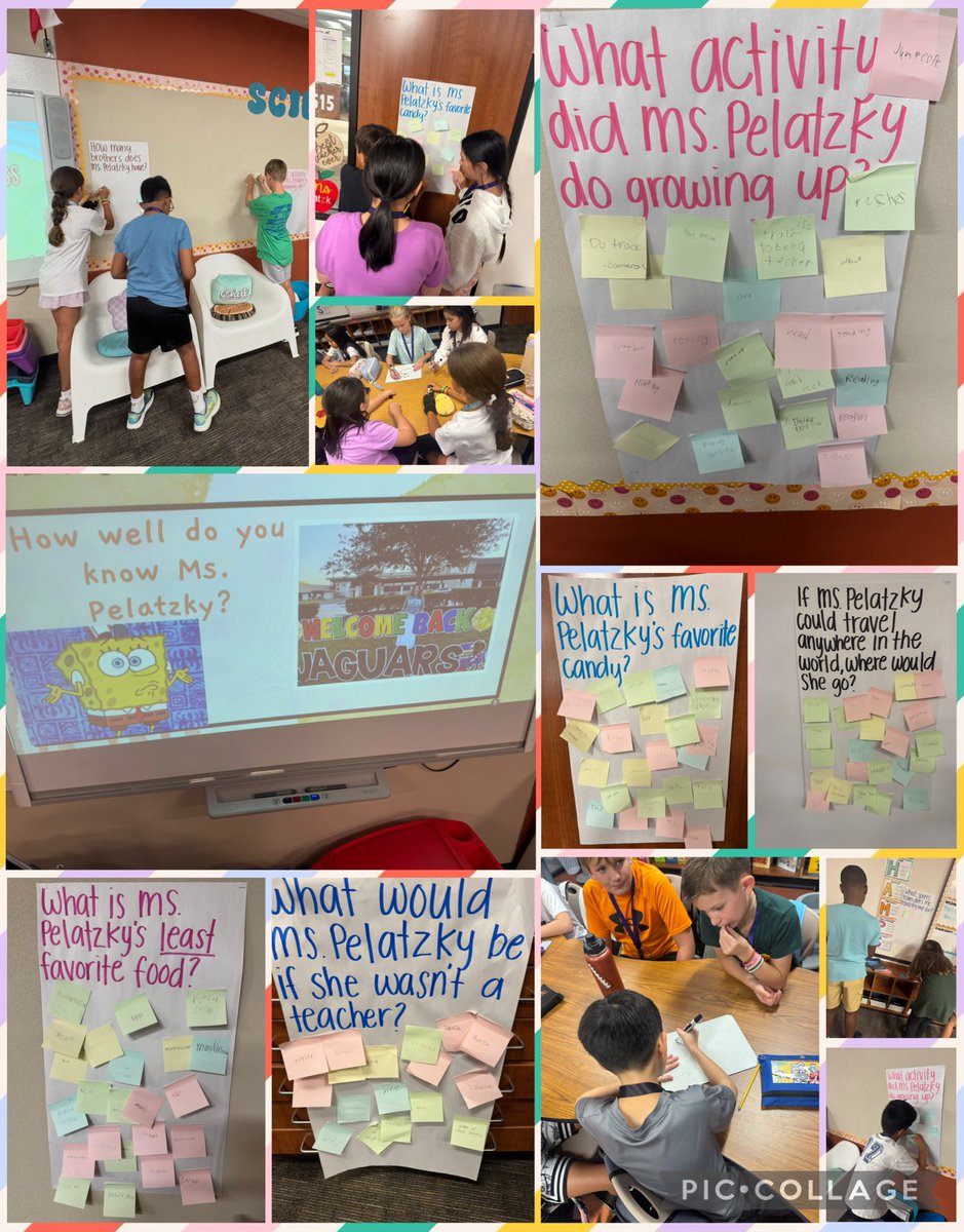 We played “How Well Do You Know Ms. Pelatzky?” today! Students guessed answers posted around the room, then took a quiz to see how well they listened after I told them all the correct answers—3 of 12 groups got them all right! <a href="/MJEjags/">Jenks Elementary</a> <a href="/MJEFifthGrade/">MJE Fifth Grade</a>