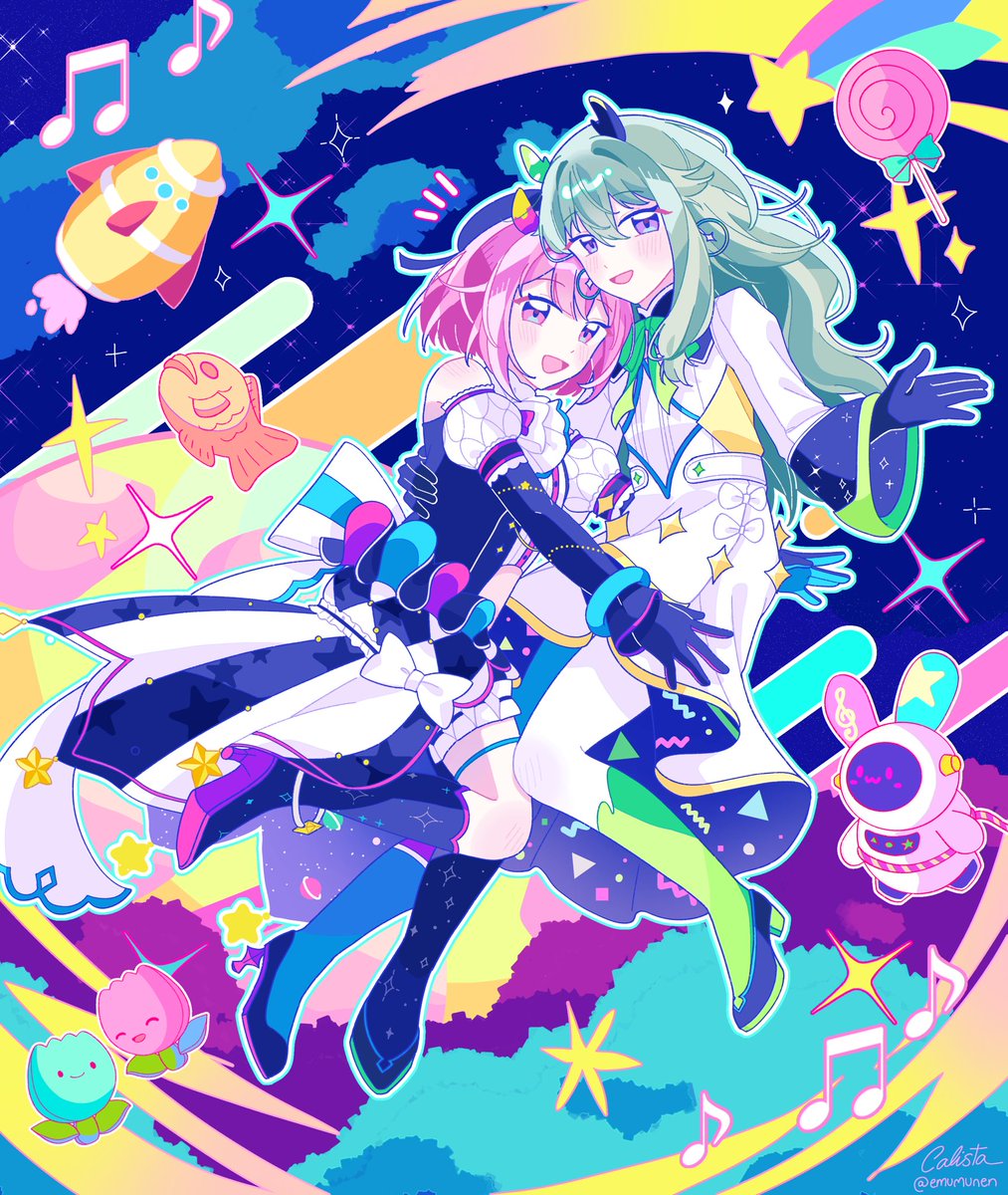 Happy 🍬🤖 middle birthday!!! \\*^o^*// 🩷💚🩷💚🩷💚🩷💚🩷💚
#えむねね #えむねね真ん中バースデー