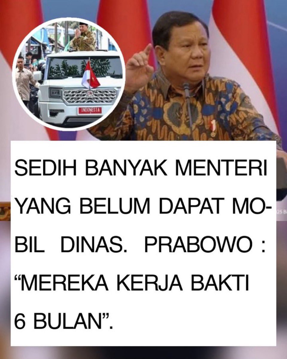 mas Elon Mas..... Suka kelonan... (@mbah_pujonggo) on Twitter photo Sedih banget ya Pak <a href="/prabowo/">Prabowo Subianto</a>.....
Siapa lebih butuh ???
<a href="/Gerindra/">Partai Gerindra</a> <a href="/bang_dasco/">Prof .Sufmi Dasco Ahmad</a> Sedih banget ya Pak <a href="/prabowo/">Prabowo Subianto</a>.....
Siapa lebih butuh ???
<a href="/Gerindra/">Partai Gerindra</a> <a href="/bang_dasco/">Prof .Sufmi Dasco Ahmad</a>