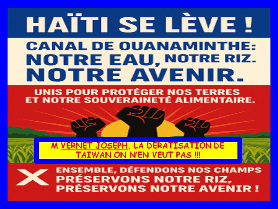M <a href="/Lsaintcyr/">Laurent Saint-Cyr</a> 
Haiti vit des moments sombres avec les politiciens malhonnêtes qui sont à la tête du pays et de notre voisin <a href="/luisabinader/">Luis Abinader</a> . Il y a deux ans de cela, nous avons construit le canal de Ouanaminthe sans l'aide de l'État afin d'irriguer les terres du Nord-Est.
