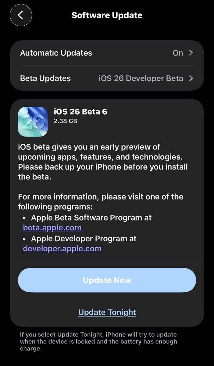 TaEDoN24o6's tweet image. #iOS26BETA6 #DEVELOPER