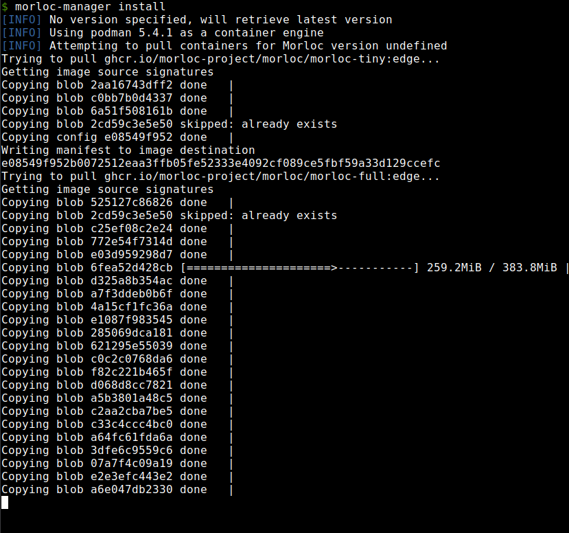 morlocproject's tweet photo. #morloc now has an install script that streamlines container installation,  engine selection (podman or docker), morloc home setup, and  executable generation. See the manual here (https://t.co/UNyr7F5TSW). https://t.co/VSTnvzBb0U