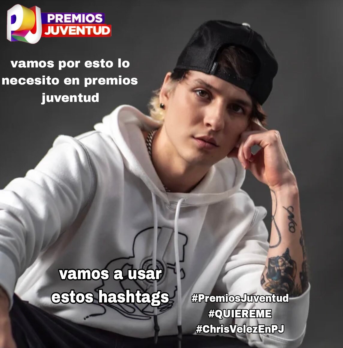 llenemos las redes  de amor por Christopher Vélez  que reciba todo nuestro apoyo y amor de su fandom para que este en Premios Juventud y este nominado 🙌🎤❤️ 

 Etiqueta a:  <a href="/christophervele/">Christopher Velez 🔺</a>  <a href="/PremiosJuventud/">Premios Juventud</a> 
y utiliza estos hashtags: #PremiosJuventud #QUIEREME #ChrisVelezEnPJ