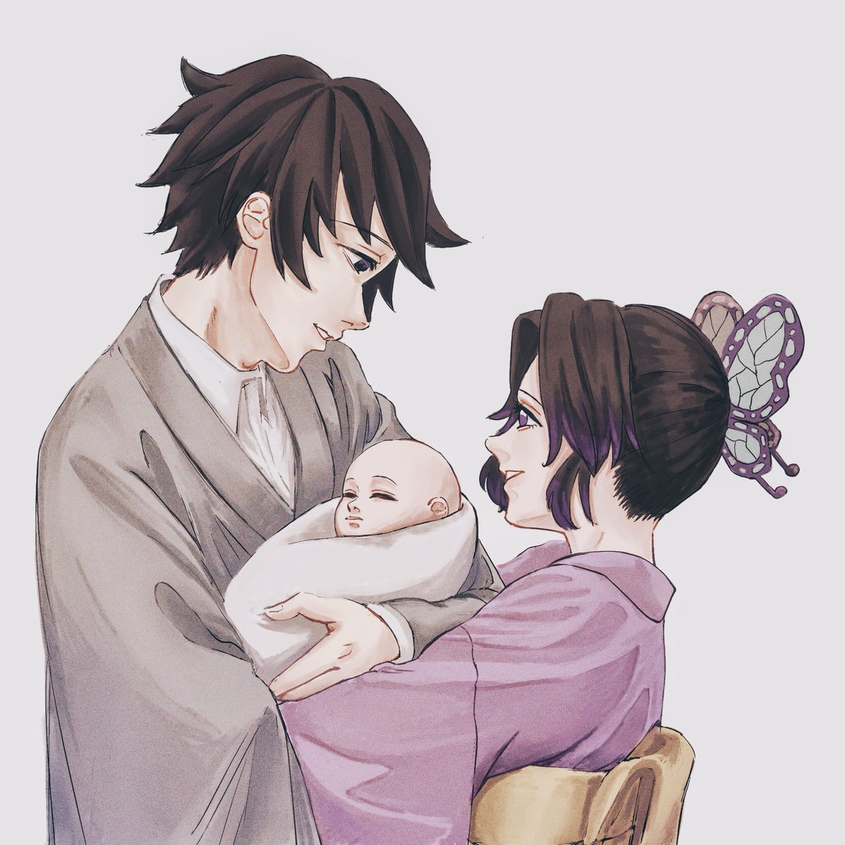gara_garasu's tweet photo. ぎゆしの
※子ネタ　生存if https://t.co/Jl91KhvFpt