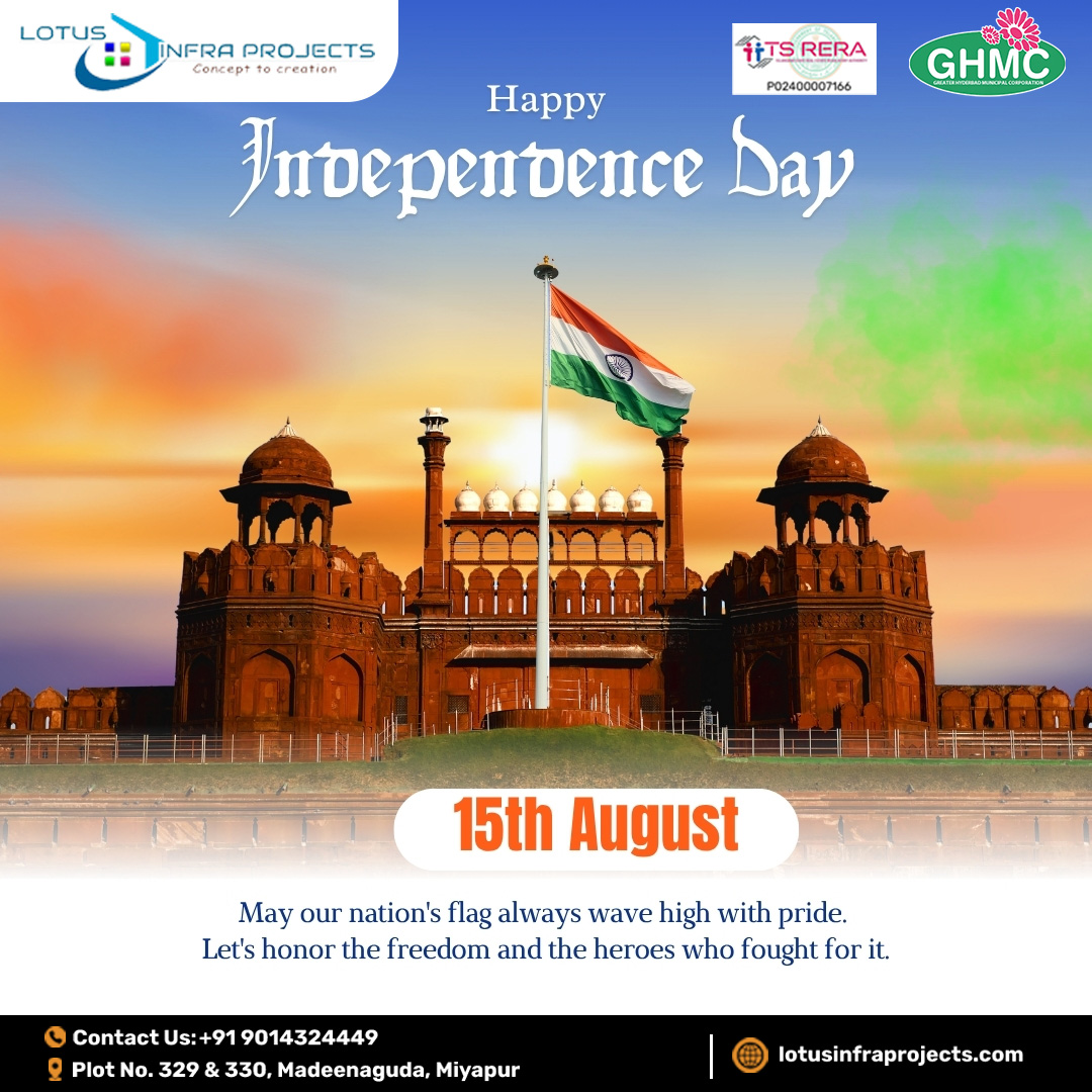 InfraLotus's tweet photo. https://t.co/2hslZCO4aS
🌟 Building Dreams, Celebrating Freedom! 🌟

This 79th Independence Day, Lotus Infra Projects proudly honors the vision of a nation where every family https://t.co/h9ABI23DLU