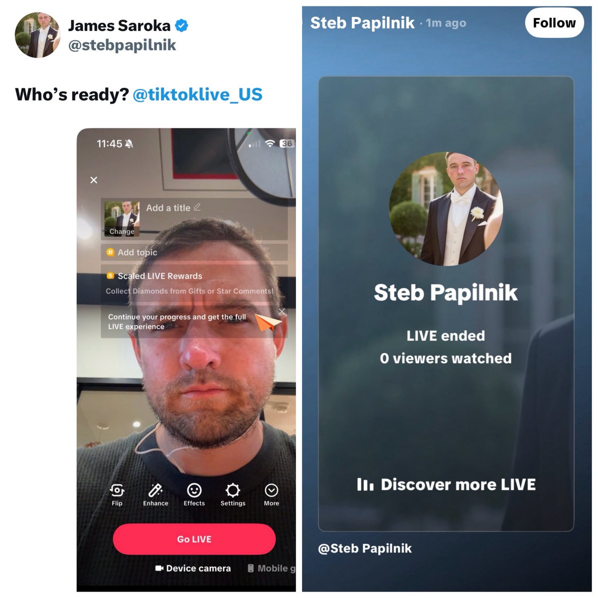 grayson_parody's tweet photo. Who’s ready, James Saroka … apparently no one. 🤣🤣🤣 You continue to lose and continue to fail. #jamessaroka #womanbeater #stalker #warrant #fugative #loser #failure #grifter #beggar #lazy #wontwork #getajob #31 https://t.co/kBy57aUpOk