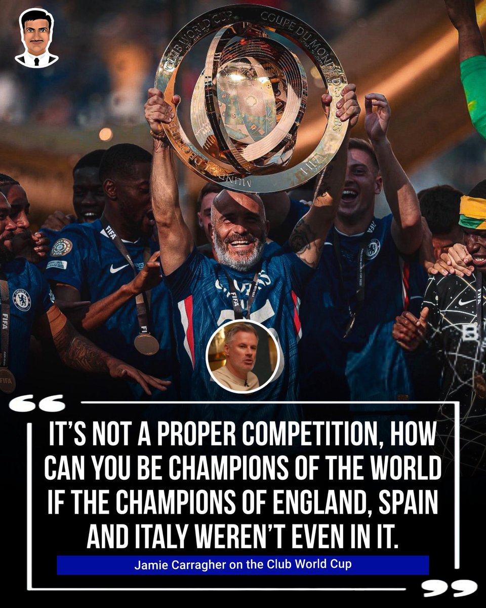 Jamie Carragher on the Club World Cup : 

“It’s not a proper competition, how can you be Champions of the World if the Champions of England, Spain and Italy weren’t even in it”