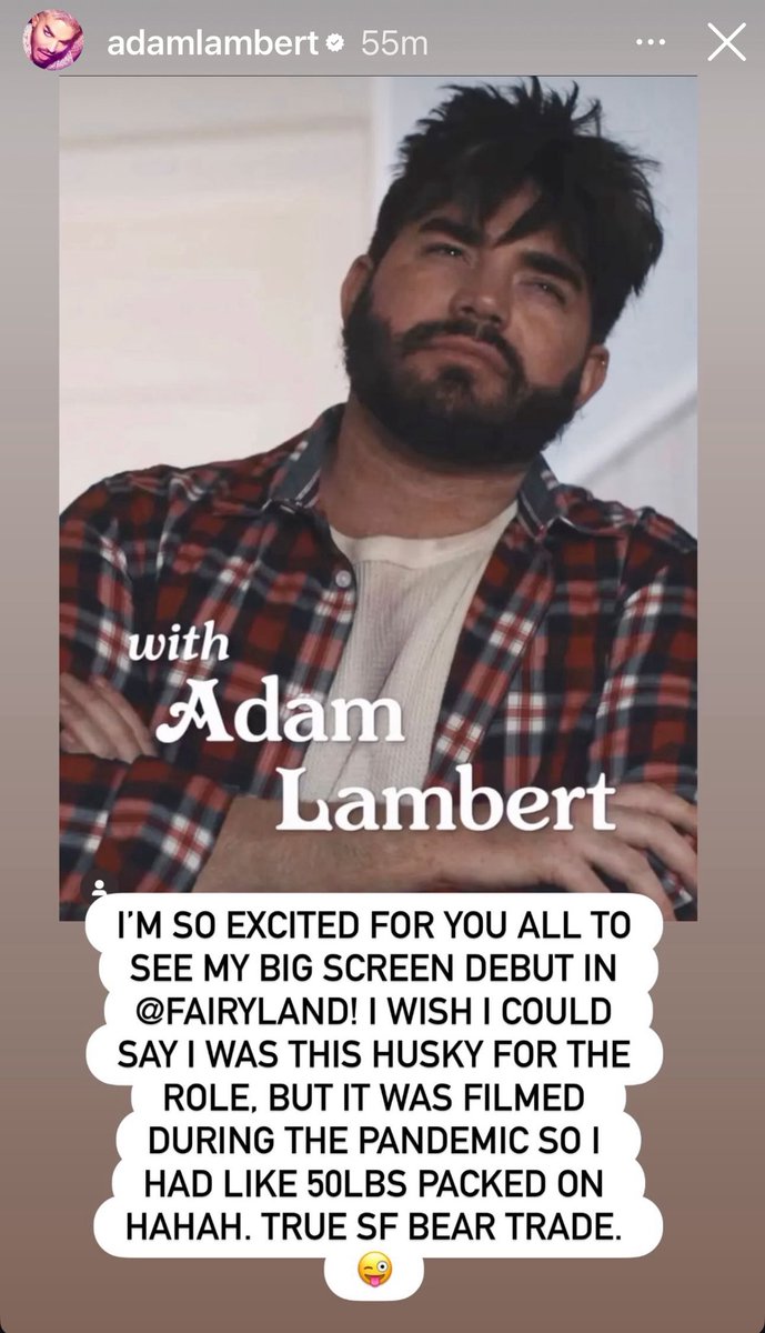 TALCvids's tweet image. .@adamlambert’s IG story: