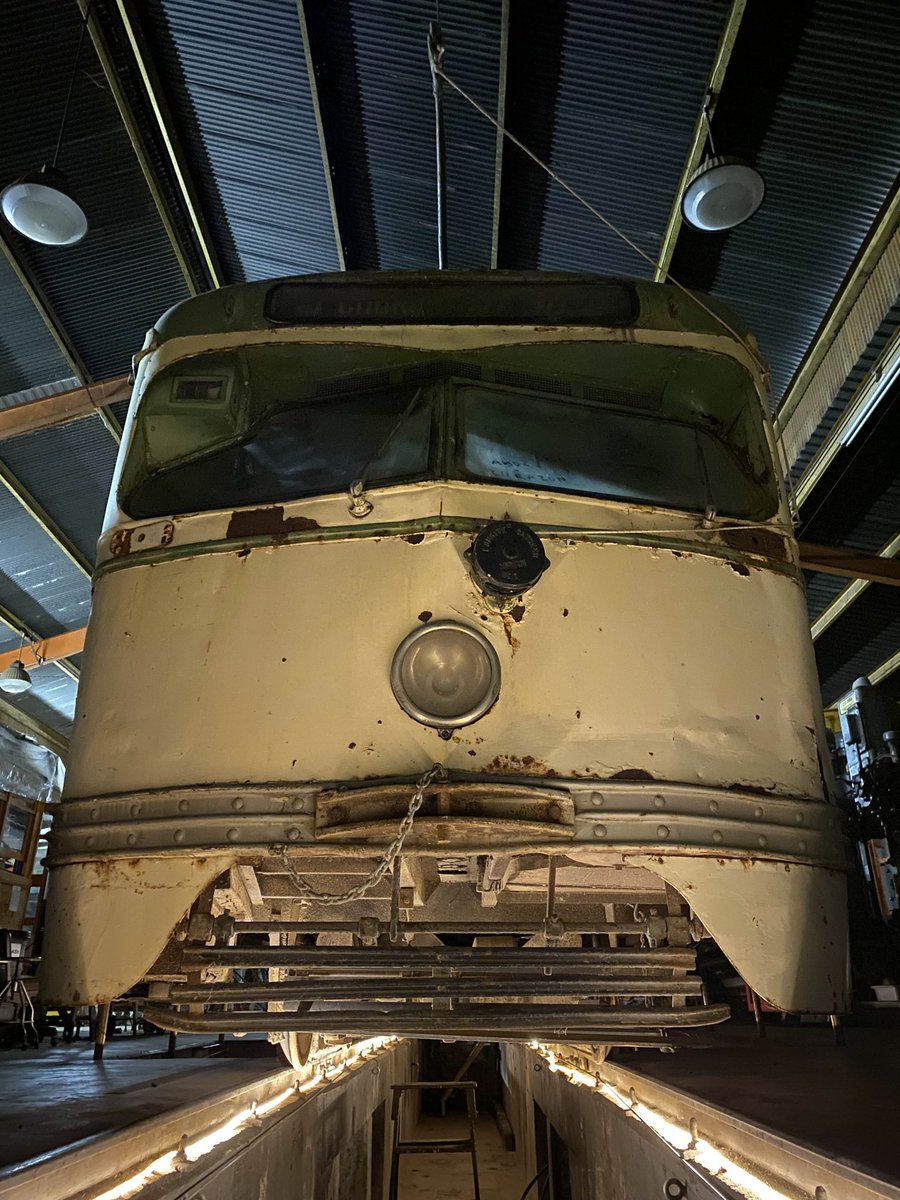 Recently we talked about 'working' on Muni #1153. So, what really are we doing?

Volunteers are making strides to replace a  Motor-Generator (MG) set in #1153! The MG converts voltage from the overhead into power usable in the PCC controls and more.

One step towards operation!