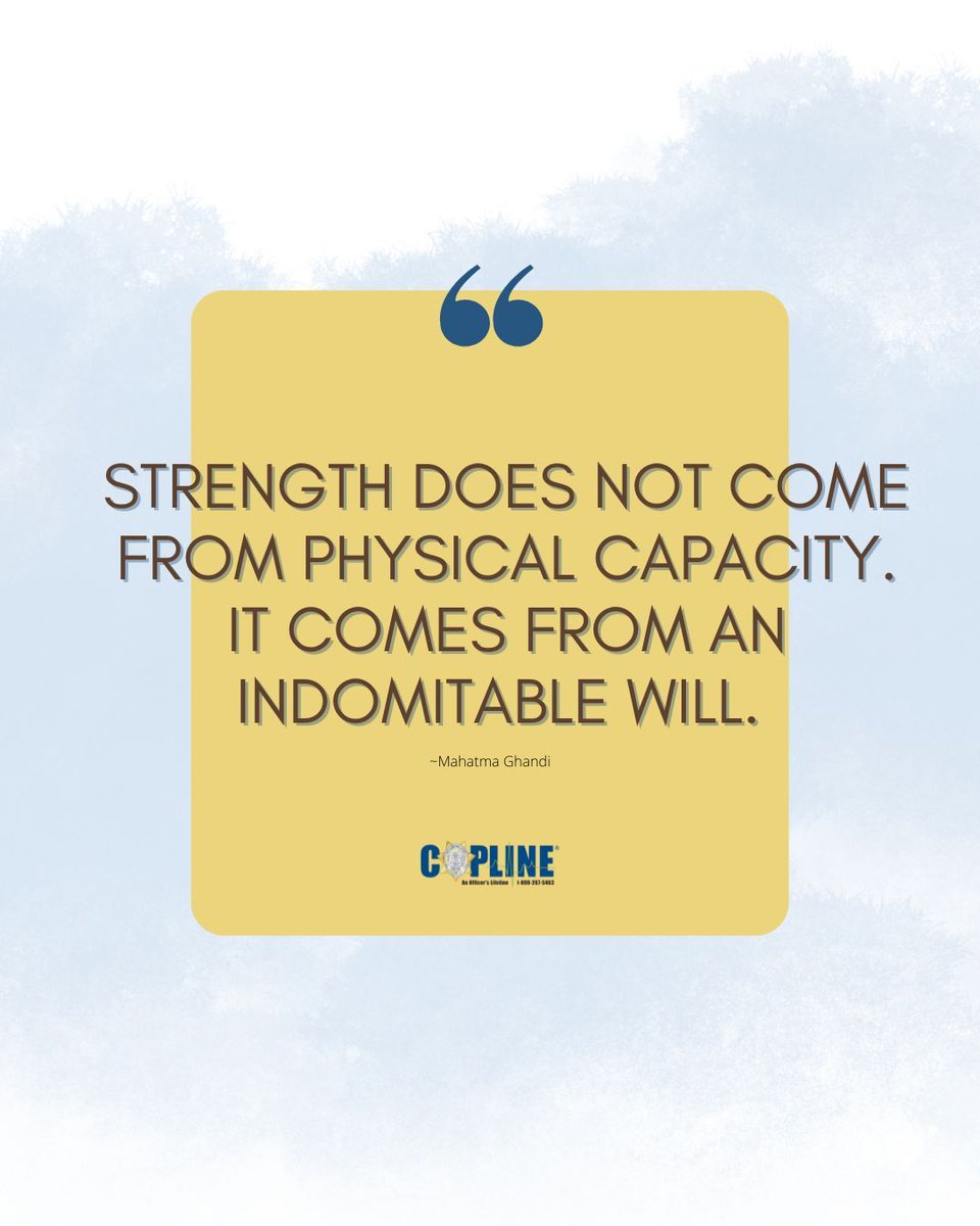 Muscle can only carry you so far. True strength comes from the will to keep going—through the toughest calls, and the battles no one else sees.

For every officer carrying more than the weight of the badge, CopLine® is here. 
24/7 |100% confidential.  

1-800-COPLINE