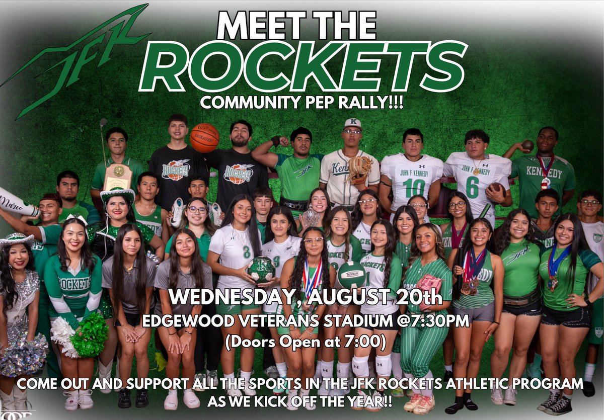 Don’t miss out! Tell your family and friends to go show your support to our Rockets! 

Go Rockets!