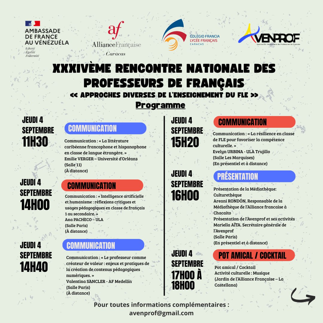 avenprofoficial's tweet photo. 🚀 Ne manquez pas l'événement de l'année !

La XXXIVème Rencontre Nationale des Professeurs de Français approche à grands pas ! 🗓 3, 4 et 5 septembre

📚 Au programme:  
✅ Conférences inspirantes  
✅ Ateliers pratiques  
✅ Échanges enrichissants  
✅ Moments conviviaux https://t.co/shuU83X5QQ