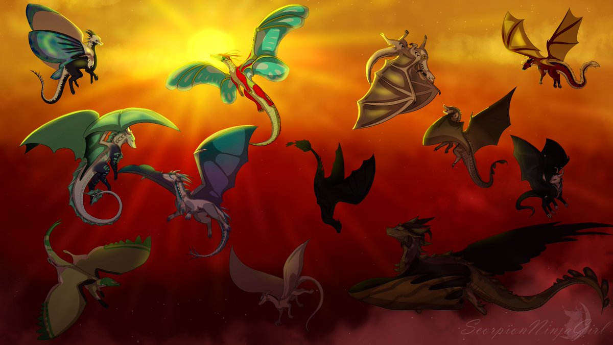 ScorpionNinjaa's tweet photo. Finally posting this! probably my biggest drawing character wise with 12 dragons! Anyway i hope u all like it!
@Local_meat_pile @PlagueFox @BrimstonePride 
Speedpaint - https://t.co/mKYeK2dmU3 https://t.co/OJjAgvdjqp