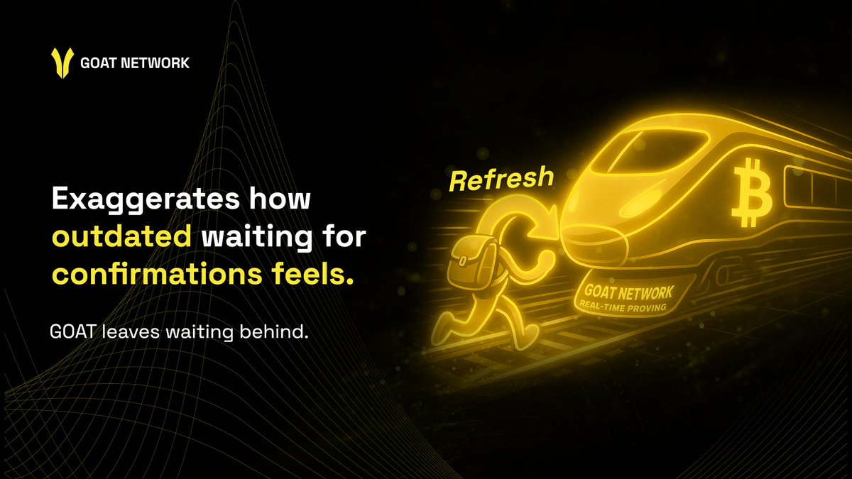 Before you hit refresh, it’s already verified.
#GOATNetwork is the first #Bitcoin L2 with live real-time proving.
